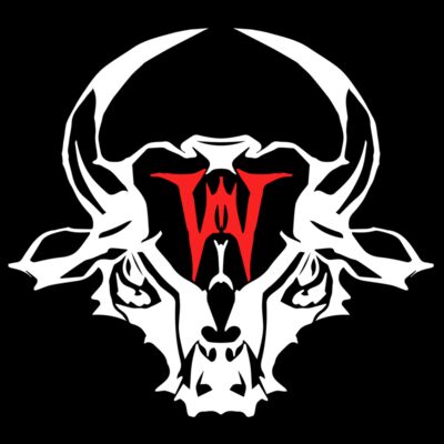 WTA Buffalo Head White on Black Trans Thumbnail